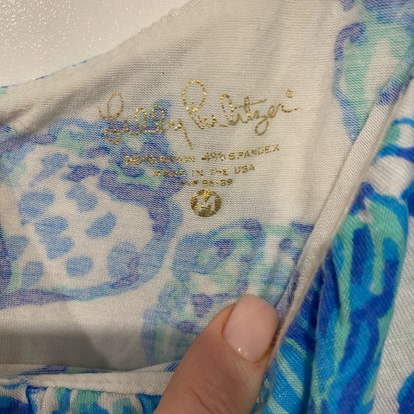 Lilly Pulitzer Blue and Green Patterned Blouse - Picture 2 of 2